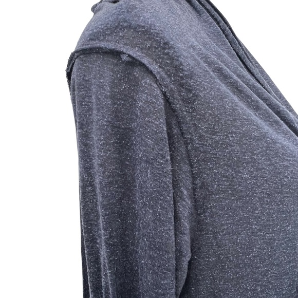 CUT25 BY YIGAL AZROUEL DENIM BLUE SILK/VISCOSE OPEN ASYMMETRICAL CARDIGAN - Picture 6 of 16